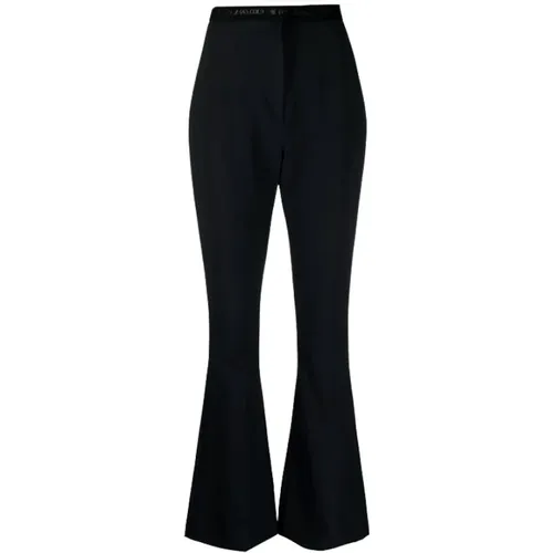 Schwarze Schlaghose mit hoher Taille , Damen, Größe: 2XS - Versace Jeans Couture - Modalova