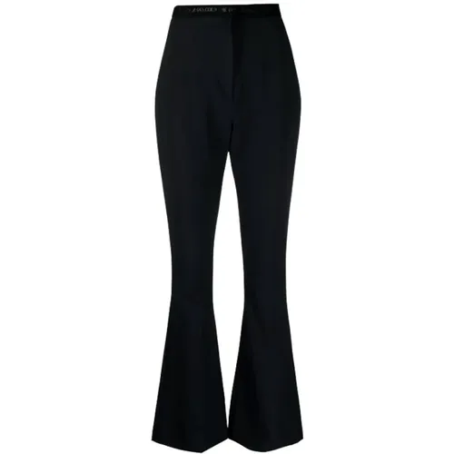 Schwarze Schlaghose mit hoher Taille , Damen, Größe: M - Versace Jeans Couture - Modalova
