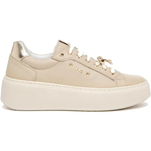 Und Gold Leder Sneakers , Damen, Größe: 37 EU - Nerogiardini - Modalova