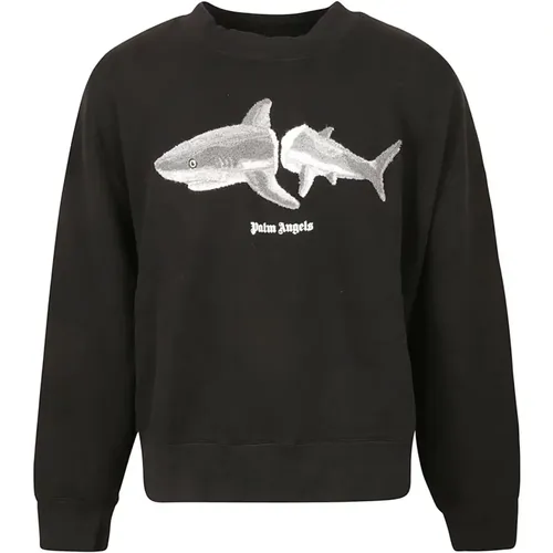 Haifisch Sweatshirt mit Logo-Detail , Herren, Größe: 2XL - Palm Angels - Modalova