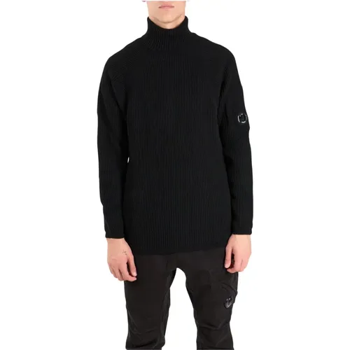 Gerippter Wollpullover mit hohem Kragen - C.P. Company - Modalova