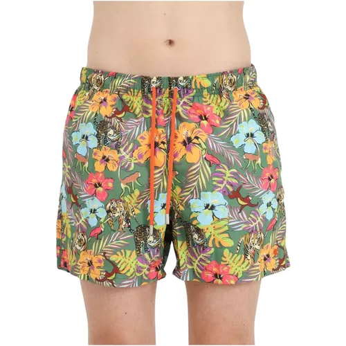 Jungle Print Beachwear Shorts , Herren, Größe: XL - Gallo - Modalova