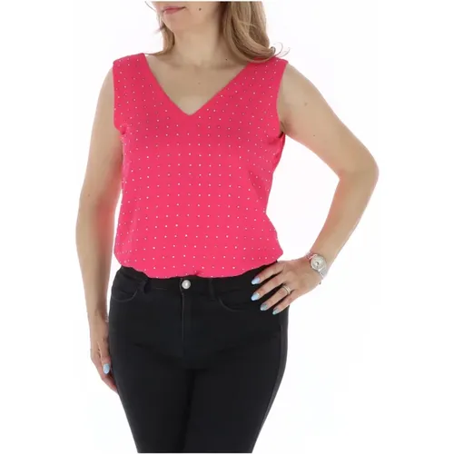 Fuchsia V-Ausschnitt Tank Top , Damen, Größe: M - Gaudi - Modalova