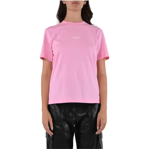 T-Shirt mit Logo-Print , Damen, Größe: M - MSGM - Modalova