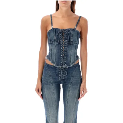 Denim Corset Topwear , female, Sizes: M - Misbhv - Modalova