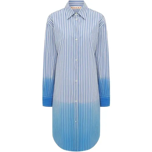 Striped Asymmetric Shirt , female, Sizes: S - Marni - Modalova