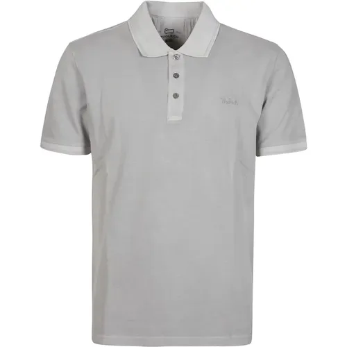 Mineral Grey Polo Shirt , male, Sizes: L - Woolrich - Modalova