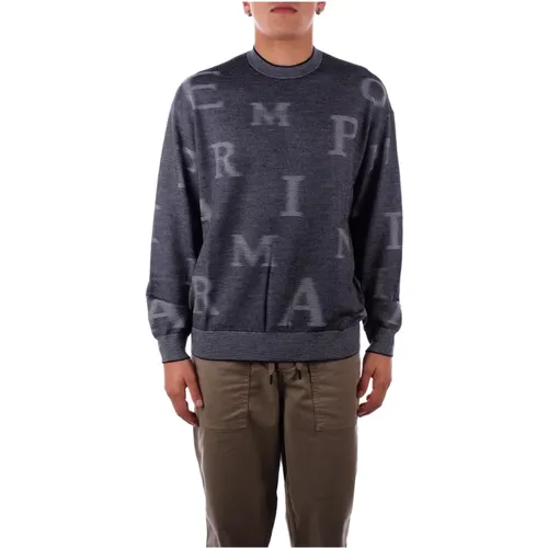 Silber Logo Pullover , Herren, Größe: L - Emporio Armani - Modalova