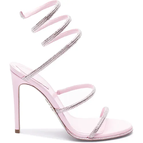 Crystal Str High Heel Sandals , female, Sizes: 3 UK - René Caovilla - Modalova