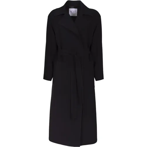 Robe-style Long Coat with Patch Pockets , female, Sizes: 2XS, XS, M, S - MVP wardrobe - Modalova