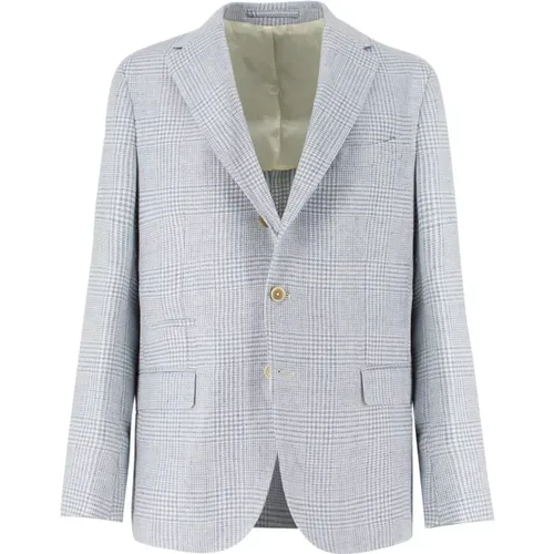 Slim Fit Linen Wool Silk Jacket , male, Sizes: 2XL, L - Eleventy - Modalova
