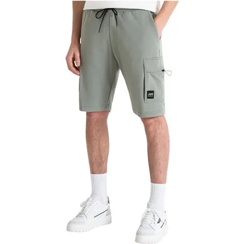 Grüne Fleece-Shorts , Herren, Größe: S - Antony Morato - Modalova