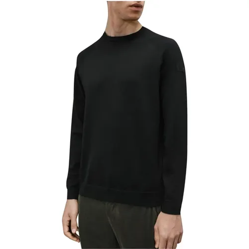 Schwarzer Baumwoll Rundstrick Pullover , Herren, Größe: M - RRD - Modalova