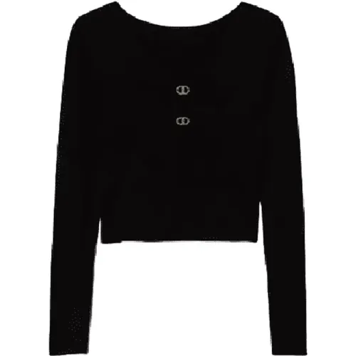 Schwarzer figurbetonter Pullover , Damen, Größe: S - Twinset - Modalova