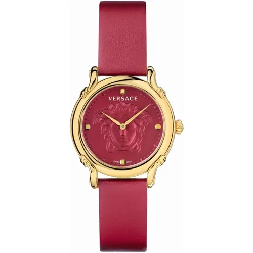 Safety Pin Leather Strap Watch , female, Sizes: ONE SIZE - Versace - Modalova