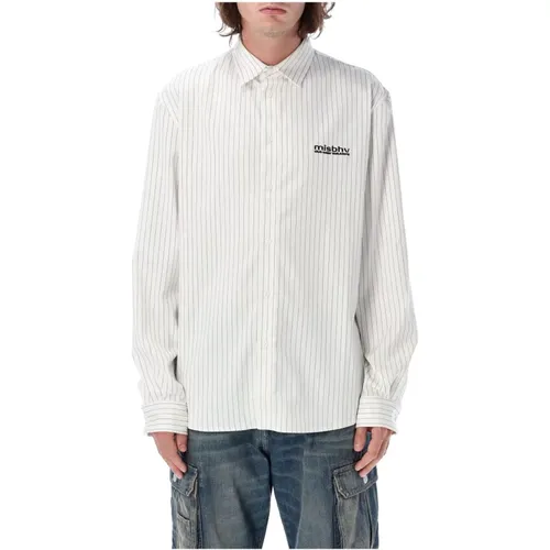 Klassisches Pinstripe Hemd Off White , Herren, Größe: XL - MISBHV - Modalova