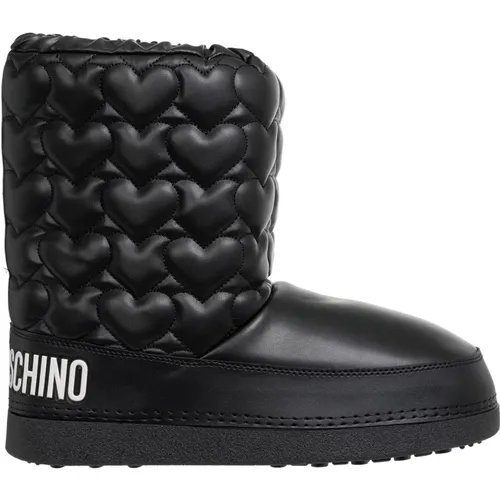 Drawstring Snow Boots Plain Pattern , female, Sizes: 6 UK, 4 UK - Love Moschino - Modalova