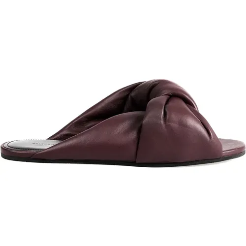 Flat Leather Sandals , female, Sizes: 4 UK - Balenciaga - Modalova