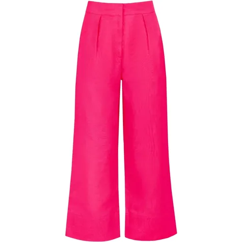 Hot Leinenmischung Cropped Hose , Damen, Größe: M - JAAF - Modalova