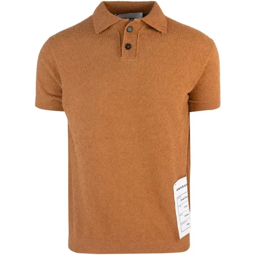 Braunes Polo-Shirt mit Knopfverschluss , Herren, Größe: XL - Amaránto - Modalova