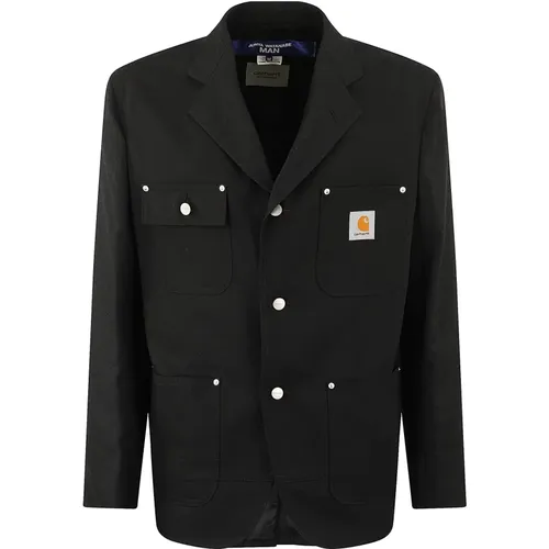 Stylish Single-Breasted Jacket with Logo , male, Sizes: M, L - Junya Watanabe - Modalova