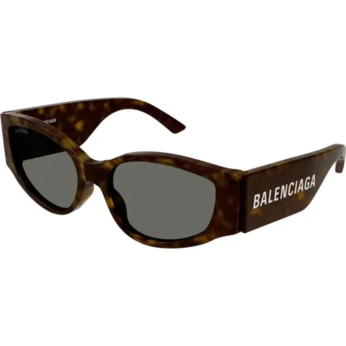 Stylish Sunglasses in Havana/Grey , female, Sizes: 58 MM - Balenciaga - Modalova