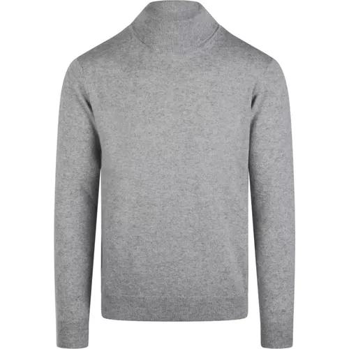 Grau Melange Wollmischung Rollkragenpullover , Herren, Größe: L - MC2 Saint Barth - Modalova