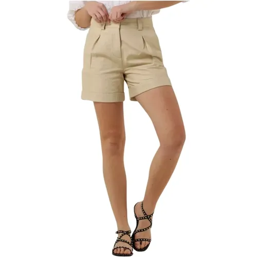 Georgina Leder Shorts Creme - Notes Du Nord - Modalova