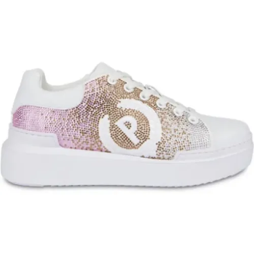 Strass Sneakers mit Array Design , Damen, Größe: 37 EU - Pollini - Modalova