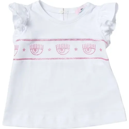 Weiße Eye Star T-Shirt für Kinder - Chiara Ferragni Collection - Modalova