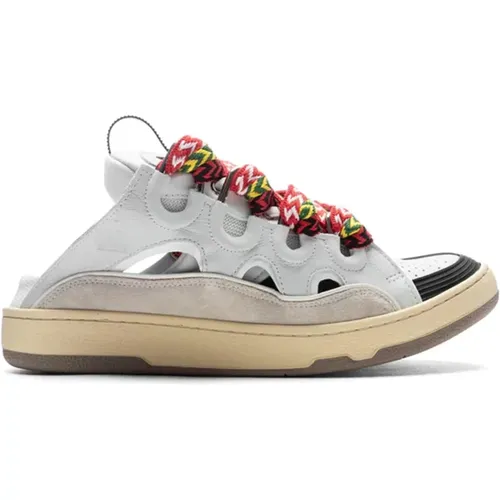 Leder-Sneakers mit Wildleder-Details - Lanvin - Modalova