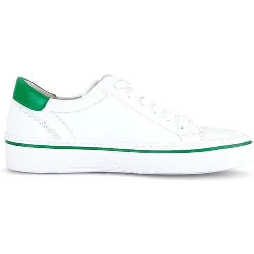 Weiße Leder Low Top Sneakers , Damen, Größe: 42 EU - Gabor - Modalova