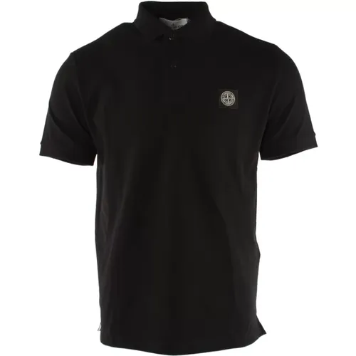 Slim Fit Polo in Schwarz - Stone Island - Modalova