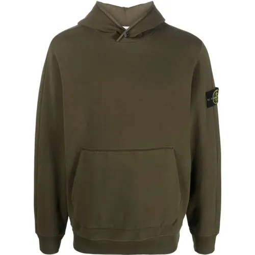 Grüne Sweaters mit Felpa , Herren, Größe: S - Stone Island - Modalova