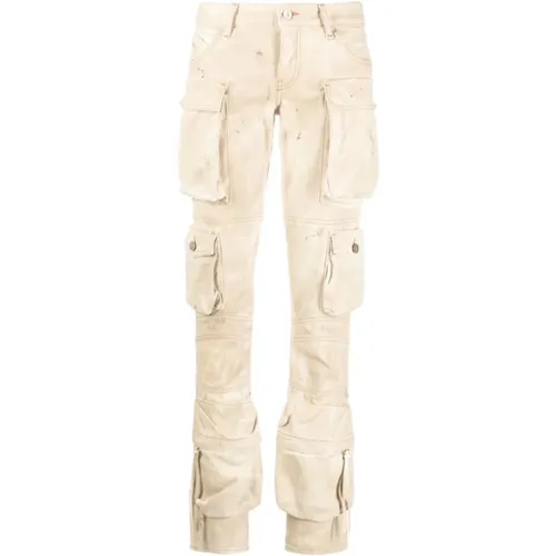 Essie Marbled Cargo Trousers , female, Sizes: W27, W28 - The Attico - Modalova