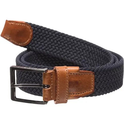 Rope-Weave Webbing Belt with Branded Buckle , male, Sizes: 105 CM - Les Deux - Modalova