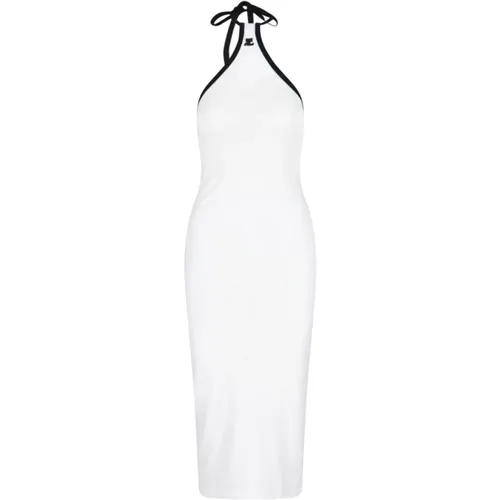Weiße Midi Kleider für die moderne Frau , Damen, Größe: L - Courrèges - Modalova