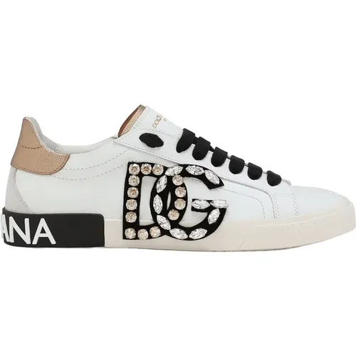 Portofino Sneakers, Made in Italy, 100% Leather , female, Sizes: 4 1/2 UK, 5 1/2 UK, 3 1/2 UK, 7 UK, 6 1/2 UK, 5 UK - Dolce & Gabbana - Modalova