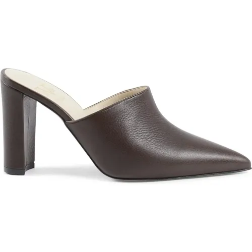Dark Leather Mule Sandal , female, Sizes: 6 UK, 4 UK, 2 UK, 8 UK - 19v69 Italia - Modalova