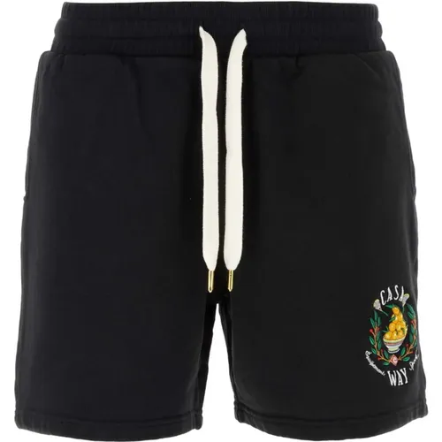 Schwarze Baumwoll-Bermuda-Shorts , Herren, Größe: 2XL - Casablanca - Modalova
