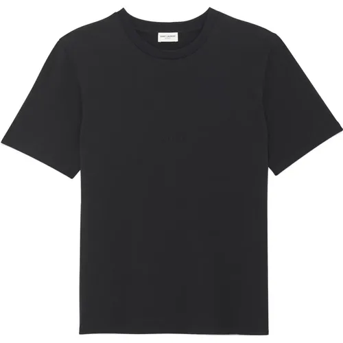 Cotton Logo T-Shirt , female, Sizes: M - Saint Laurent - Modalova