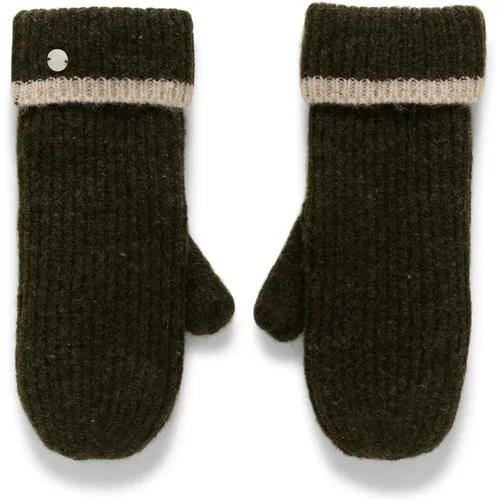 Knit Mittens Deep Depths Melange , female, Sizes: ONE SIZE - Cream - Modalova