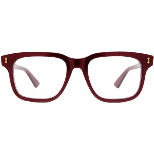 Burgunder Quadratische Unisex-Brille , unisex, Größe: 52 MM - Gucci - Modalova