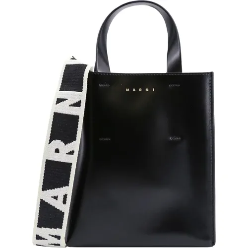 Leather Drawstring Handbag , female, Sizes: ONE SIZE - Marni - Modalova
