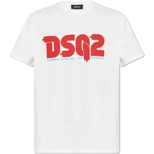 T-Shirt mit Logo , Herren, Größe: L - Dsquared2 - Modalova