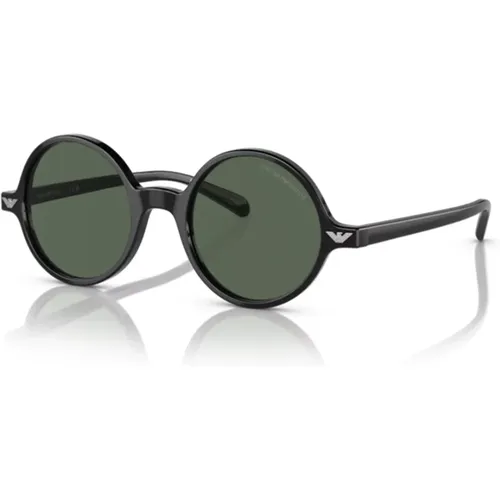 Schwarzer Rahmen Grüne Dunkle Gläser Sonnenbrille - Emporio Armani - Modalova