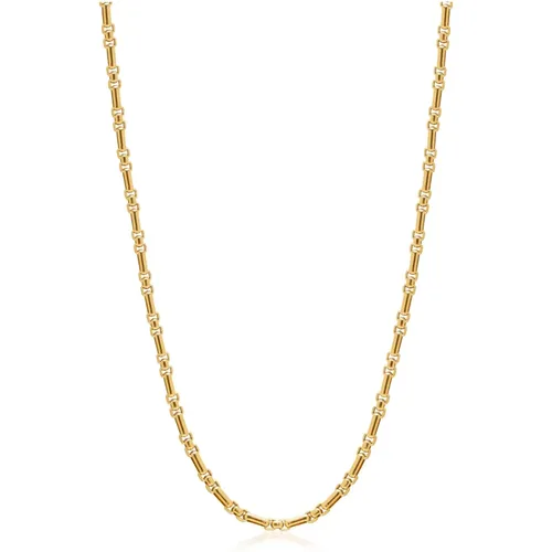 Men's Gold Modern Figaro Belcher Chain , male, Sizes: ONE SIZE - Nialaya - Modalova