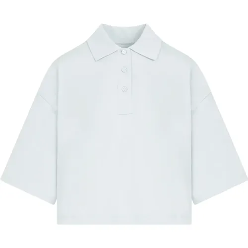 Blaues Baumwoll-Poloshirt , Damen, Größe: M - Bottega Veneta - Modalova