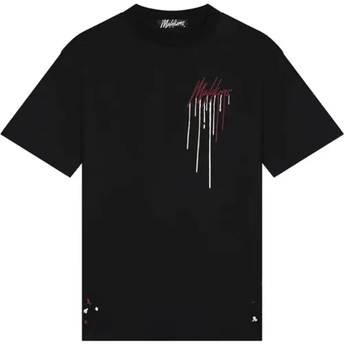 Schwarzes T-Shirt Mm1-Aw24-19 , Herren, Größe: L - Malelions - Modalova