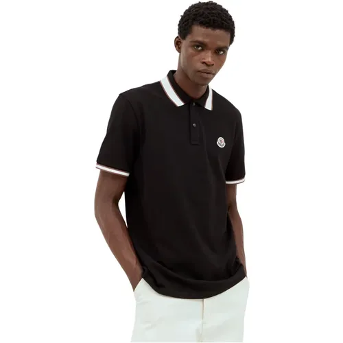 Klassisches Logo Patch Polo Shirt , Herren, Größe: 2XL - Moncler - Modalova